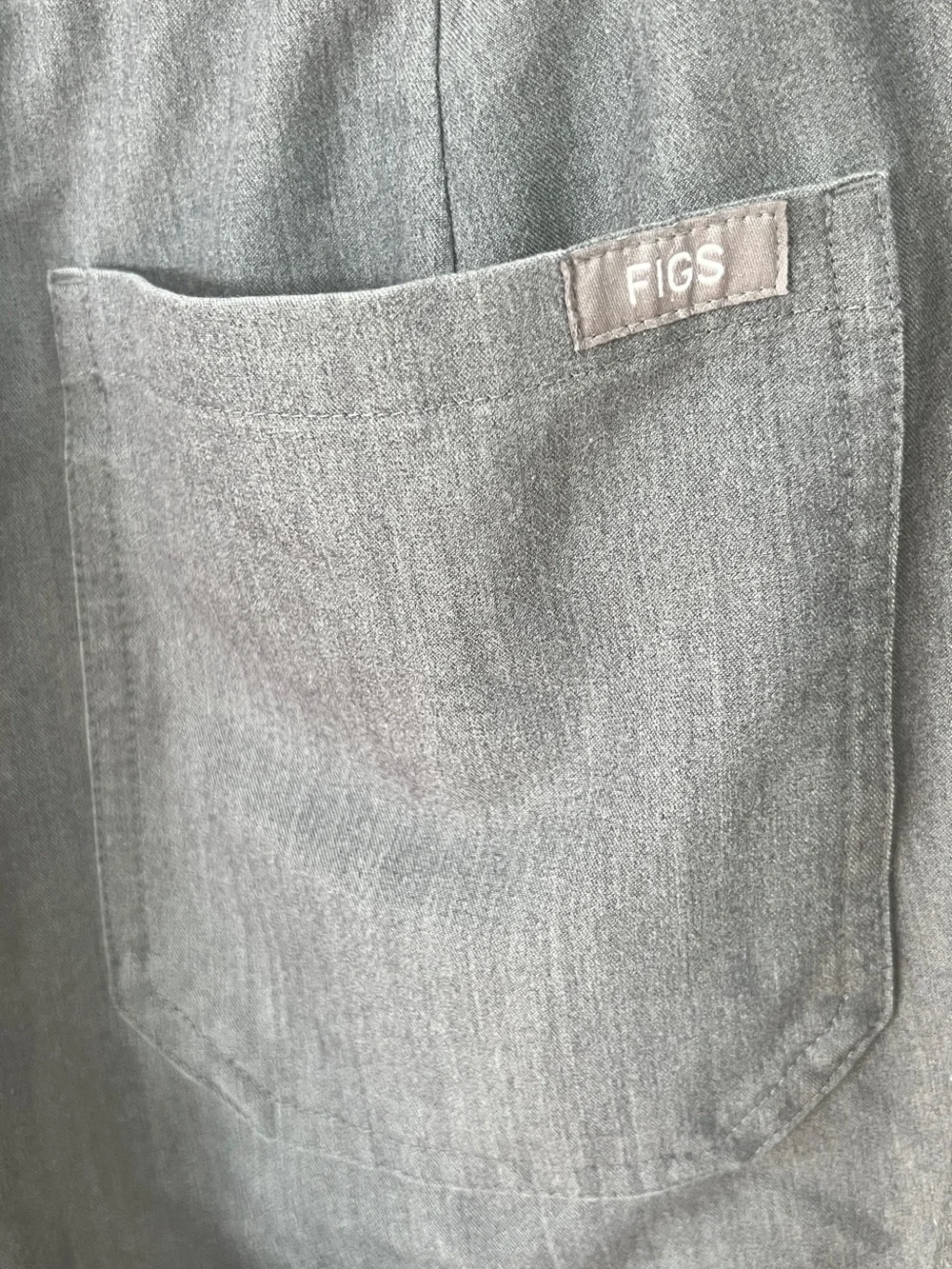 Figs Men's Gray Pants with Teal Drawcord